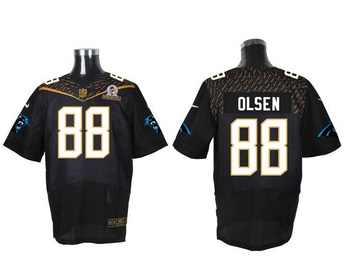Nike Panthers #88 Greg Olsen Black 2016 Pro Bowl Men's Stitched NFL Elite Jersey